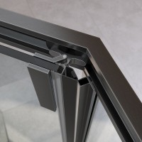 Душевой уголок Cezares RELAX-304-P-1-100-C-GM, 100 х 100 см, стекло прозрачное, профиль оружейная сталь