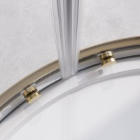 Душевой уголок Cezares RELAX-304-R-2-90-C-BORO, 90 х 90 см, стекло прозрачное, профиль золото брашированное