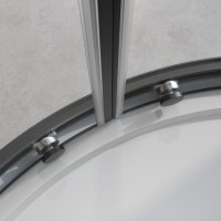 Душевой уголок Cezares RELAX-304-RH-2-120/90-C-GM, 120 х 90 см, стекло прозрачное, профиль оружейная сталь