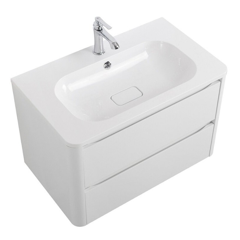 Тумба под раковину Cezares Relax-800-2C-SO-BL, 80 см, подвесная, Bianco Lucido
