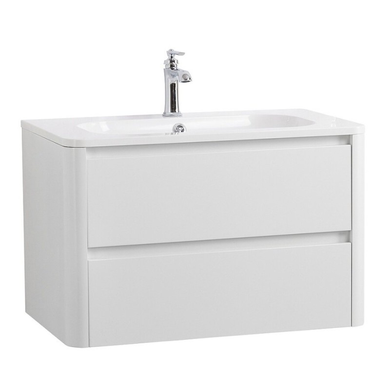 Тумба под раковину Cezares Relax-800-2C-SO-BL, 80 см, подвесная, Bianco Lucido