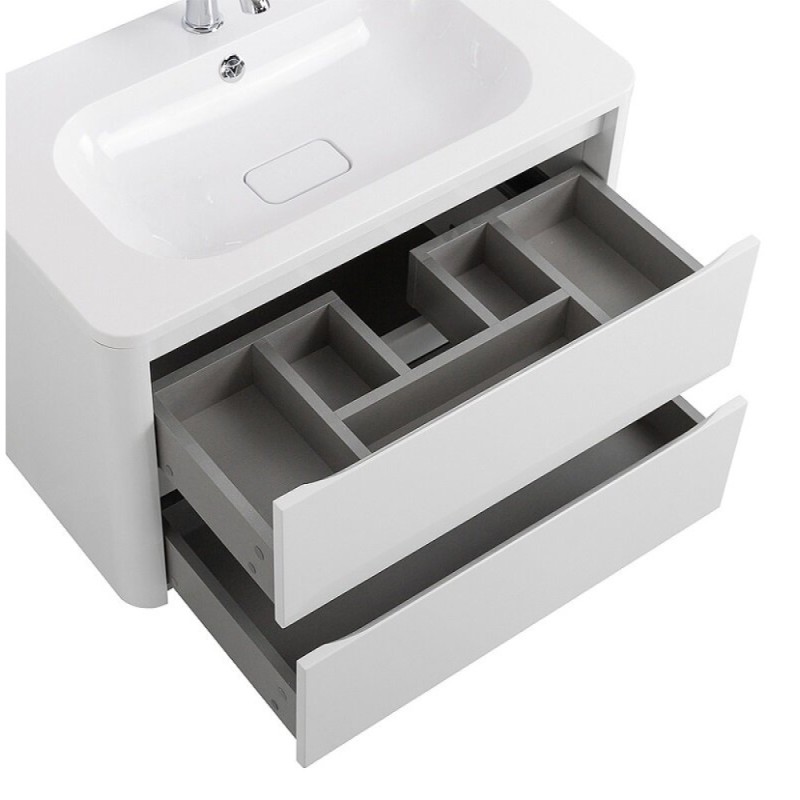 Тумба под раковину Cezares Relax-800-2C-SO-BL, 80 см, подвесная, Bianco Lucido