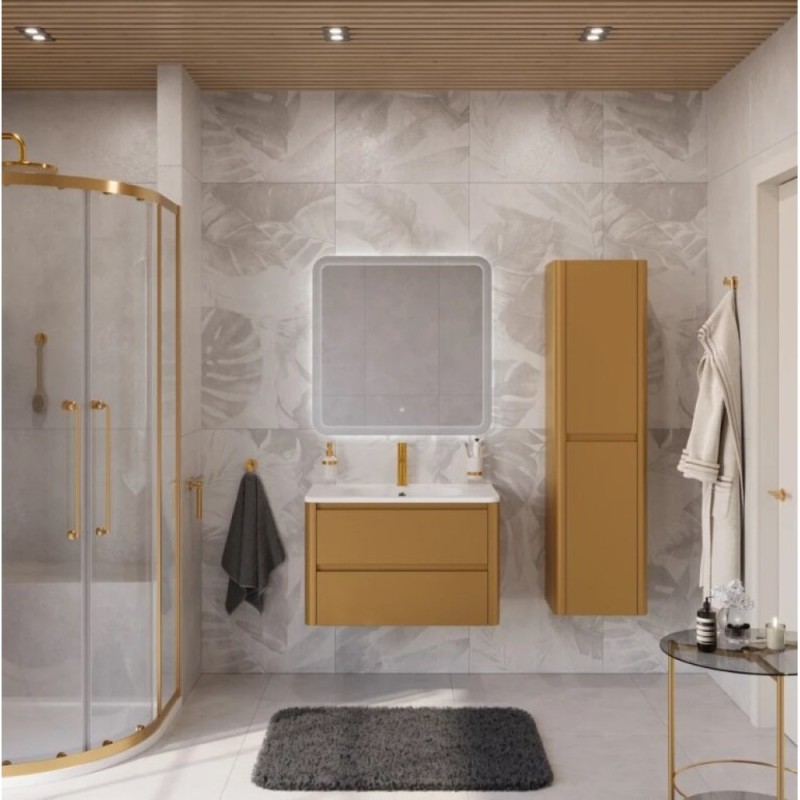 Тумба под раковину Cezares Relax-800-2C-SO-BORO-P, 80 см, подвесная, брашированное золото