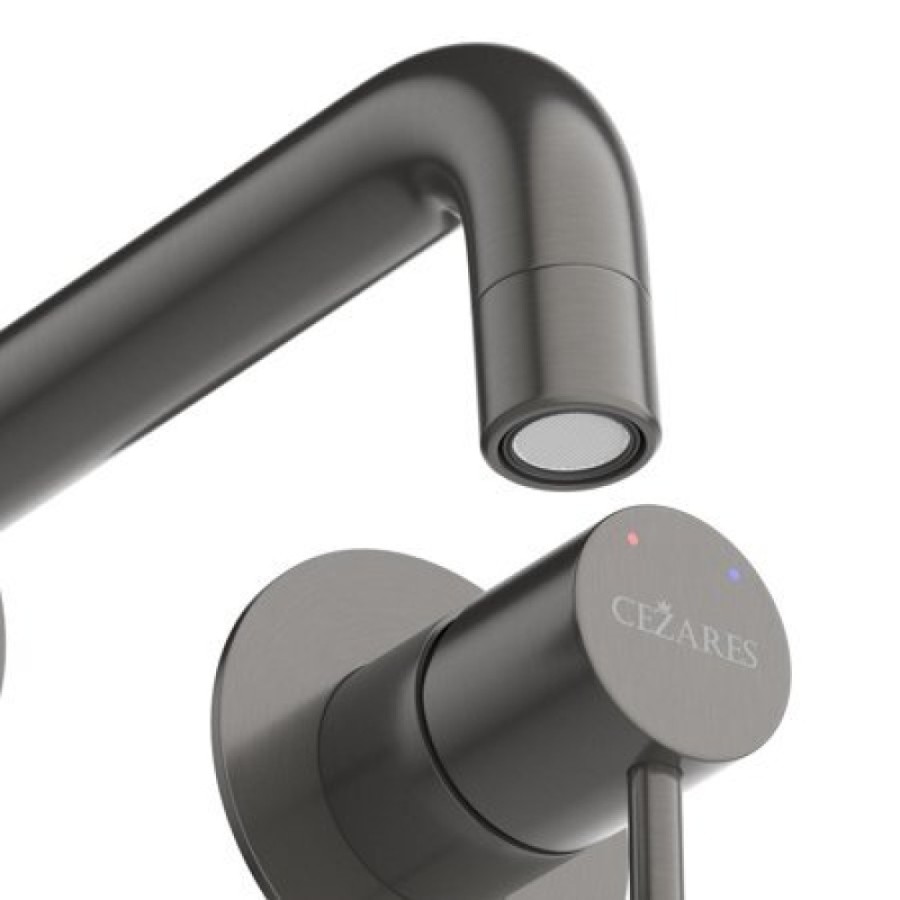 Смеситель для раковины Cezares RELAX-BLI2-1-GM-W0, оружейная сталь
