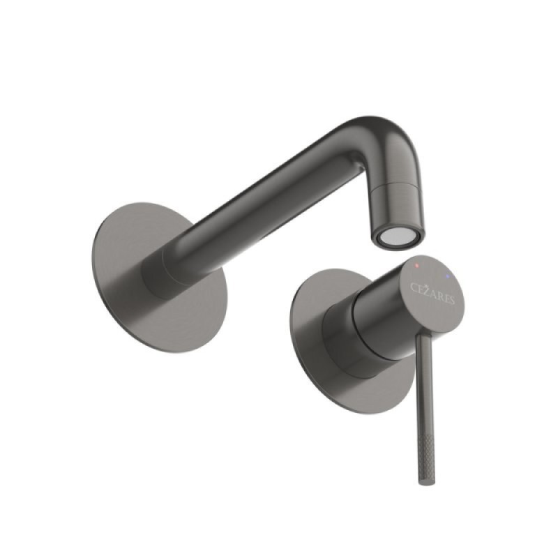 Смеситель для раковины Cezares RELAX-BLI2-1-GM-W0, оружейная сталь