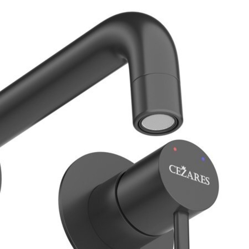 Смеситель для раковины Cezares RELAX-BLI2-1-NOP-W0, черный матовый