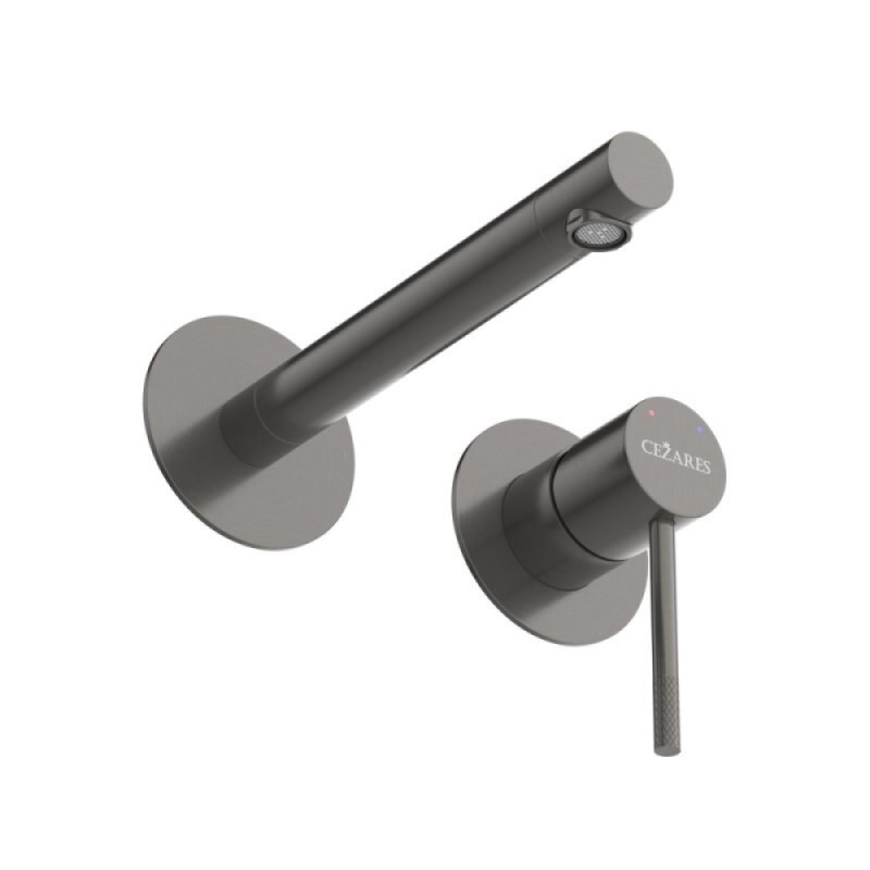 Смеситель для раковины Cezares RELAX-BLI2-2-GM-W0, оружейная сталь