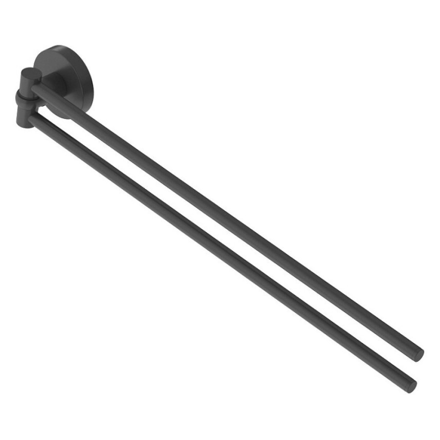 Полотенцедержатель двойной Cezares Relax-THD-S-NOP, 40 см, поворотный, черный матовый