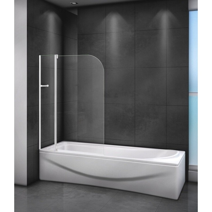 Шторка на ванну Cezares Relax RELAX-V-11-100/140-C-Bi, 100 х 140 см, стекло прозрачное, цвет профиля белый