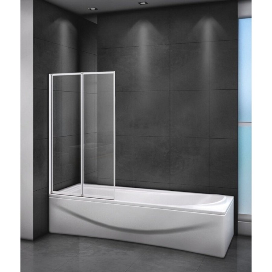 Шторка на ванну Cezares Relax RELAX-V-2-80/140-P-Bi-L, 80 х 140 см, стекло рифлёное, цвет профиля белый