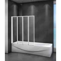 Шторка на ванну Cezares Relax-V-4-100/140-C-Bi, 100 см, стекло прозрачное, профиль белый