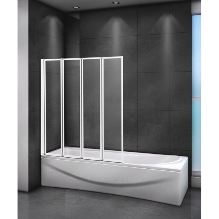 Шторка на ванну Cezares Relax RELAX-V-4-90/140-C-Bi, 90 х 140 см, стекло прозрачное, цвет профиля белый
