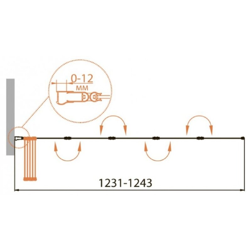 Шторка на ванну Cezares Relax RELAX-V-5-120/140-C-Bi, 120 х 140 см, стекло прозрачное, цвет профиля белый