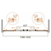 Шторка на ванну Cezares Relax RELAX-VF-2-160/145-P/С-Bi, 160 х 145 см, стекло рифленое/прозрачное, цвет профиля серый