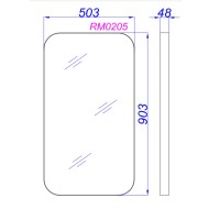 Зеркало Aqwella RM, 50 x 90 см, черный, RM0205BLK