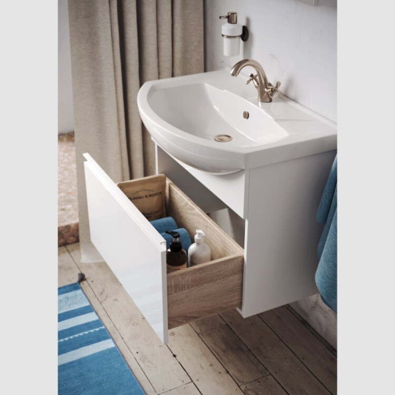 Тумба под раковину Aqwella Rodos ROD01081, 88 см, подвесная, цвет белый