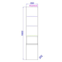 Пенал Aqwella Rodos ROD0535, 35 см, подвесной, цвет белый