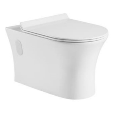 Подвесной безободковый унитаз Aquanet Roll-W CL-12249D (210766), крышка микролифт Slimseat, цвет белый