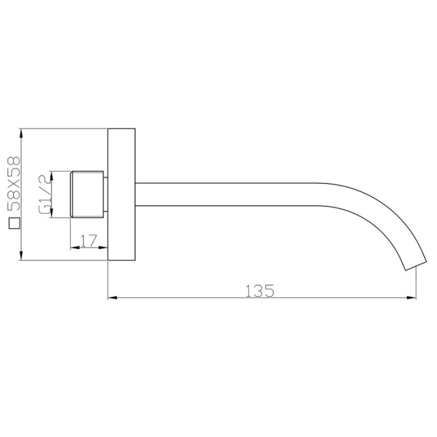 Излив для ванны BelBagno Romano ROM-BC-CRM, хром