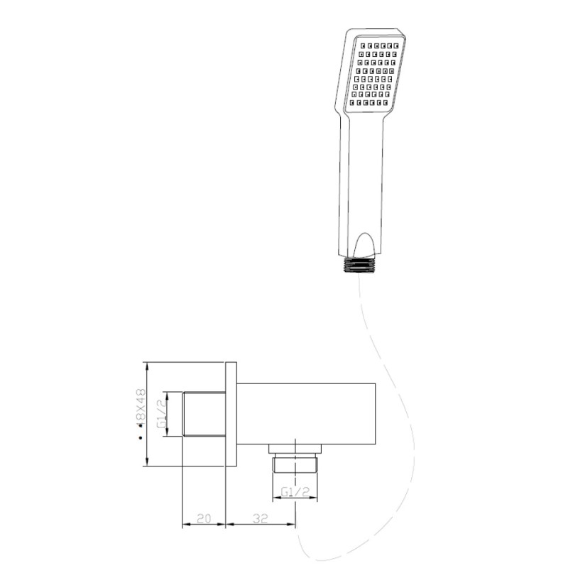 Душевой гарнитур BelBagno Romano ROM-DFS-CRM, 1 режим струи, хром