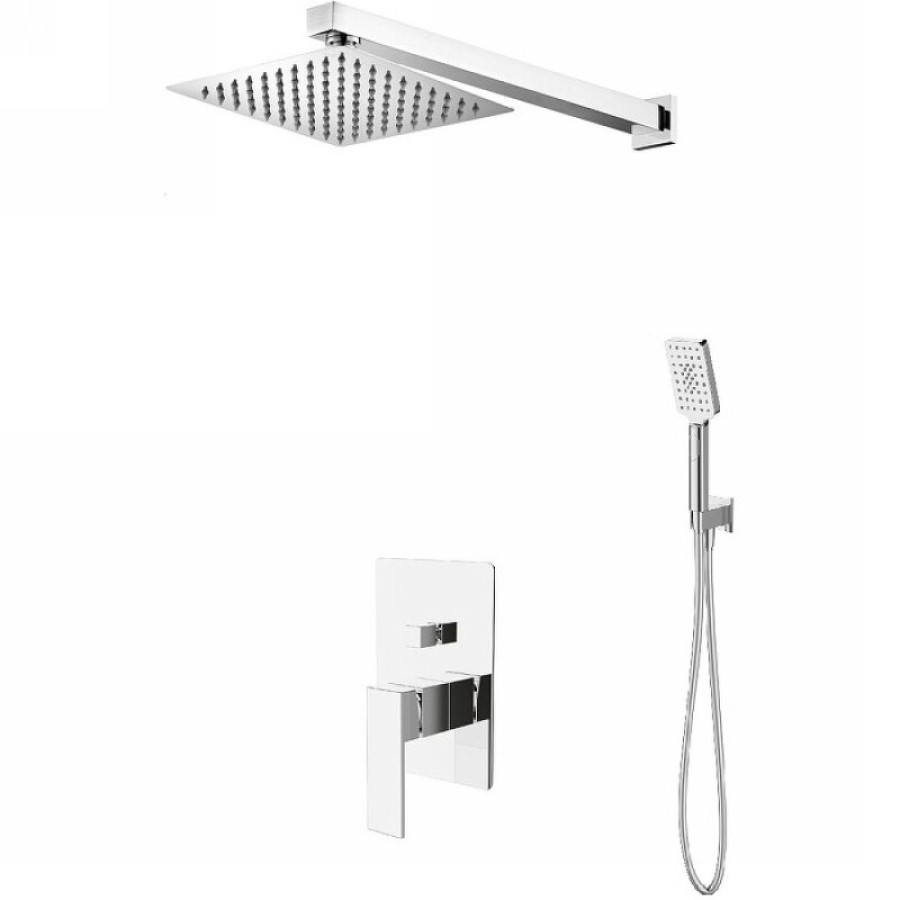 Душевая система BelBagno Romano ROM-DSET-CRM, квадратный верхний душ 25 см, цвет хром