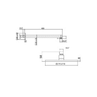 Верхний душ BelBagno Romano ROM-SLD-CRM, квадратный 25 см, 1 режим струи, с держателем, хром