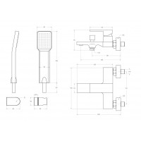 Смеситель для ванны и душа BelBagno Romano ROM-VASM-CRM, с душевым гарнитуром, цвет хром