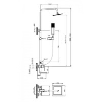 Душевая система BelBagno Romano ROMANO-VSCM-CRM, квадратный верхний душ 25 см, хром