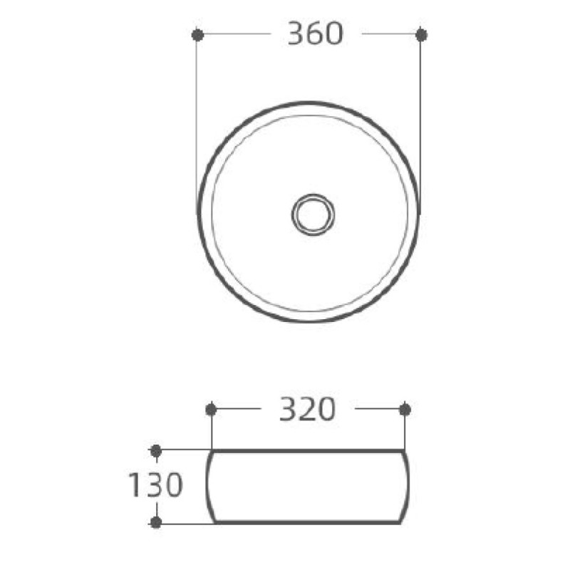 Раковина Aquanet Roumd-1-MB 36 x 36 x 13 см, накладная, черный матовый, 273680