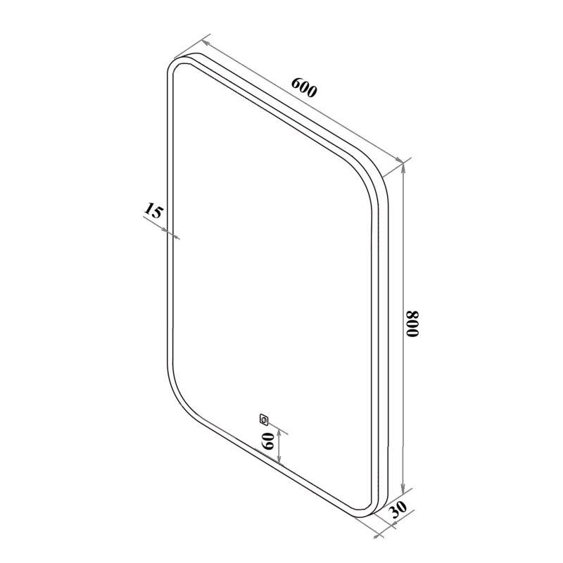 Зеркало Runo Руан 60 00-00001288 с подсветкой с сенсорным выключателем