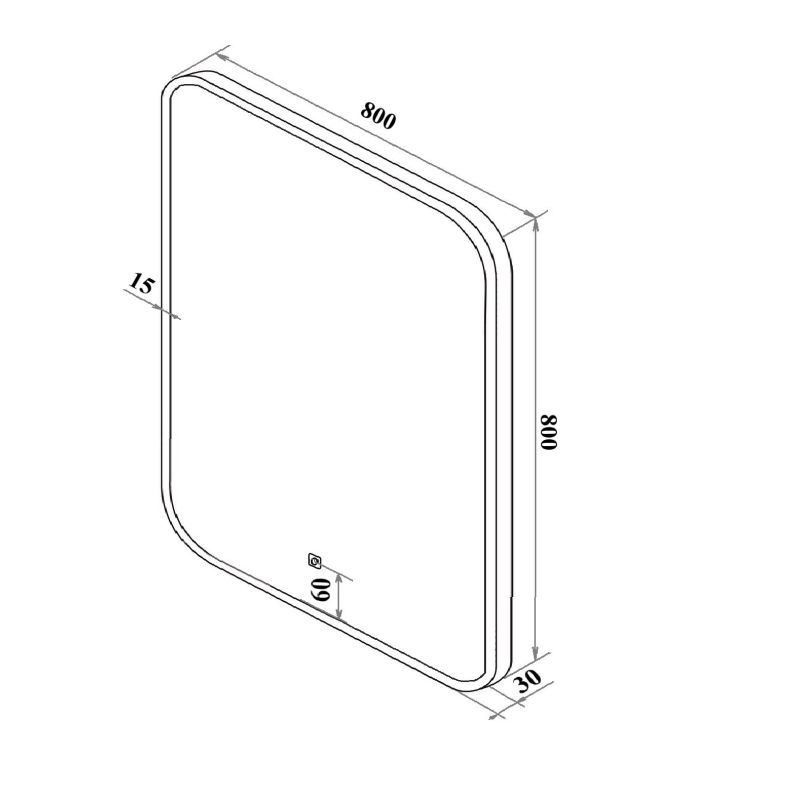 Зеркало Runo Руан 80 00-00001289 с подсветкой с сенсорным выключателем