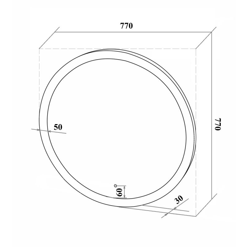Зеркало Runo Руан 75 00-00001291 с подсветкой с сенсорным выключателем