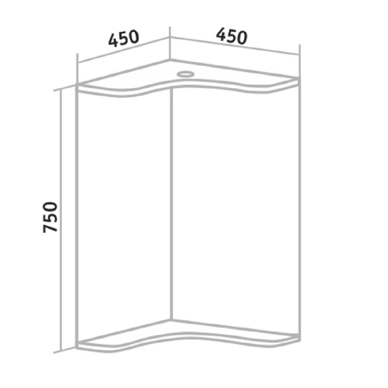 Зеркало Runo Классик 65 УТ000004163 с полками угловое с подсветкой Белое