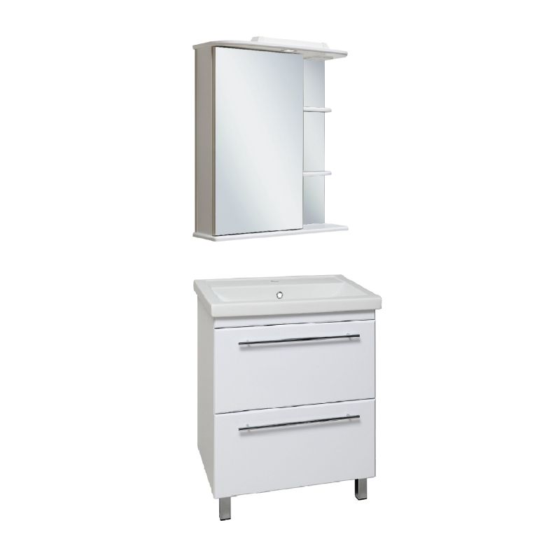 Зеркальный шкаф Runo Магнолия 60 L 00000000030 с подсветкой Белый