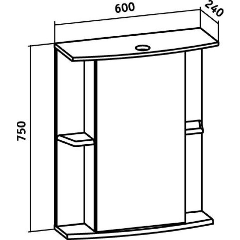 Зеркальный шкаф Runo Мадрид 60 R 00000000036 с подсветкой Белый