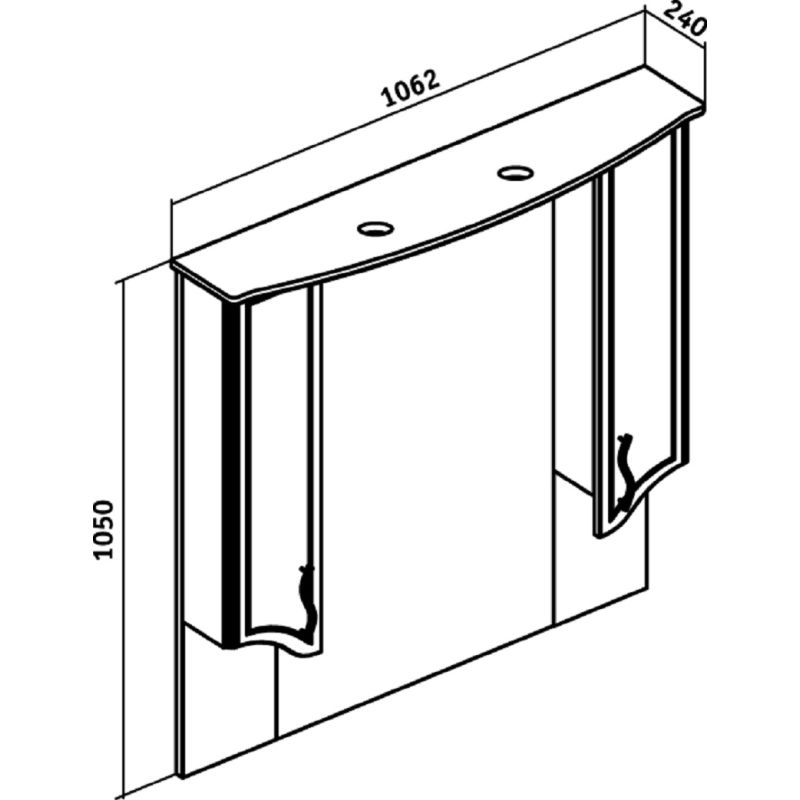 Зеркало со шкафом Runo Севилья 105 00000000596 с подсветкой Белое