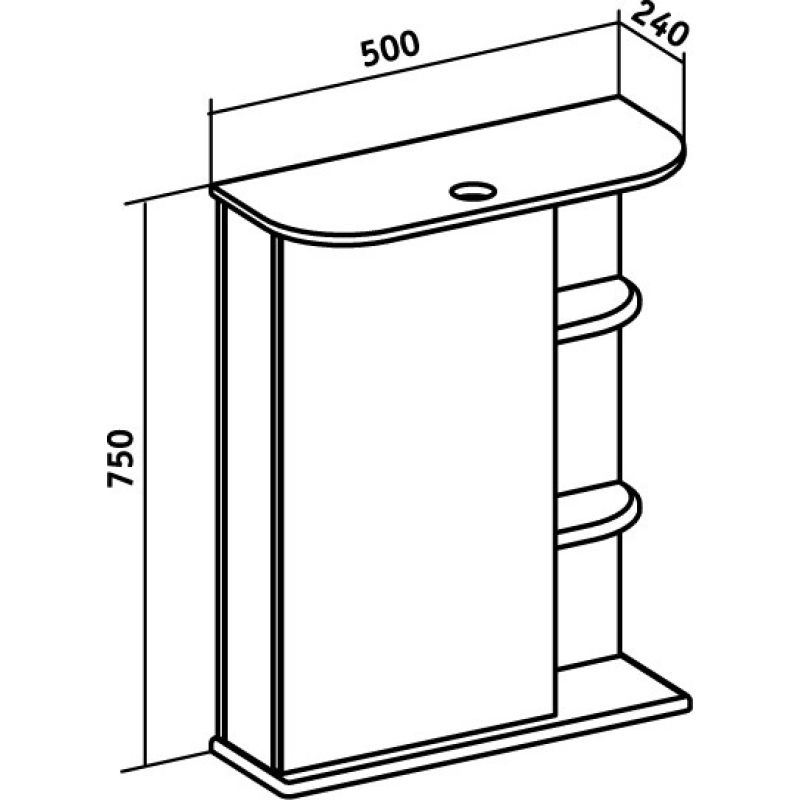 Зеркальный шкаф Runo Магнолия 50 L 00000000607 с подсветкой Белый