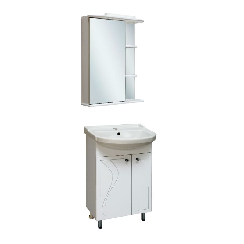 Зеркальный шкаф Runo Магнолия 50 L 00000000607 с подсветкой Белый