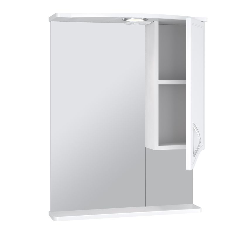 Зеркало со шкафом Runo Севилья 60 R 00000000790 с подсветкой Белое