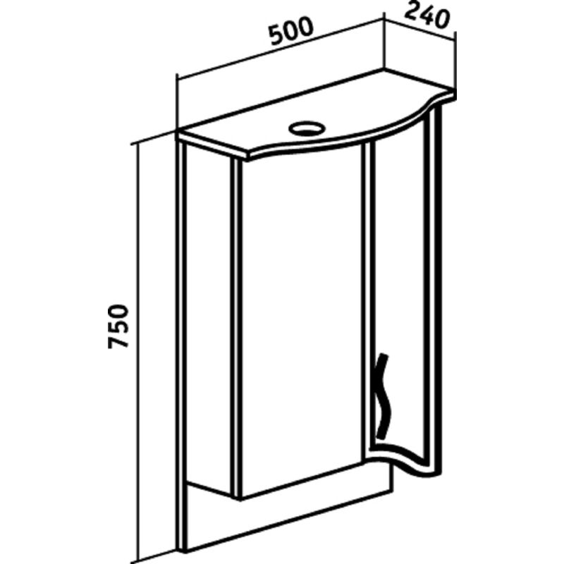 Зеркальный шкаф Runo Севилья 50 R 00000000799 с подсветкой Белый