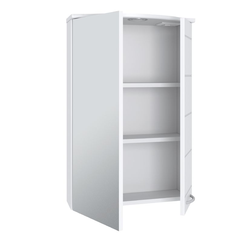 Зеркальный шкаф Runo Кипарис 50 R 00000000800 с подсветкой Белый