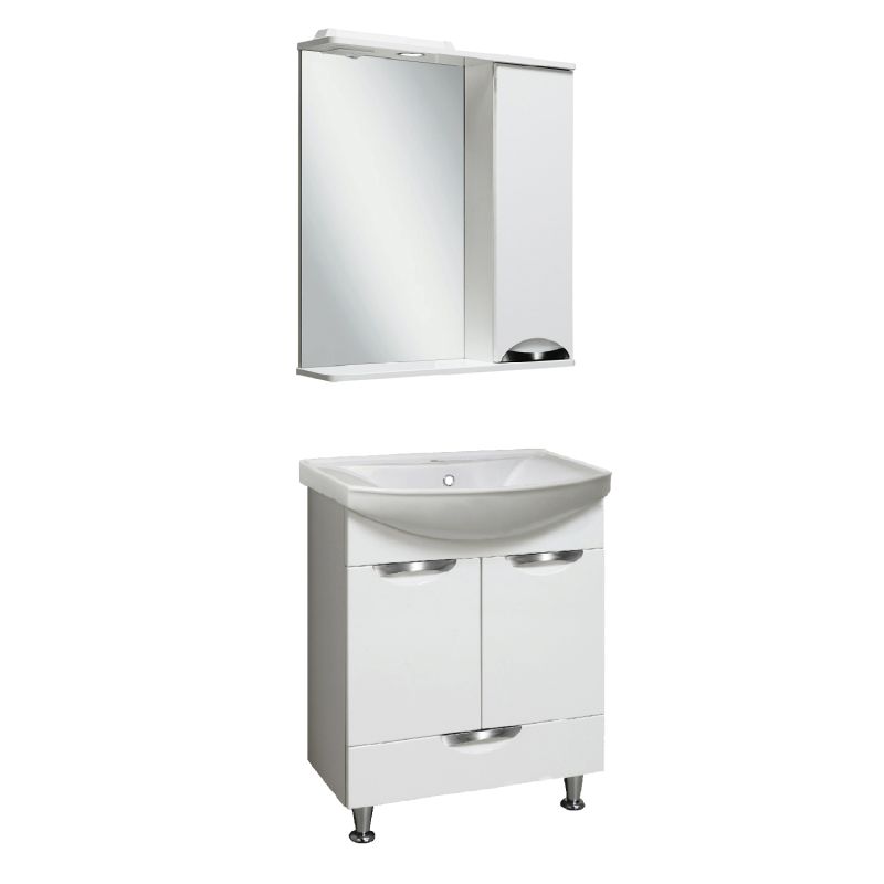 Зеркало со шкафом Runo Барселона 65 R 00000001036 с подсветкой Белое