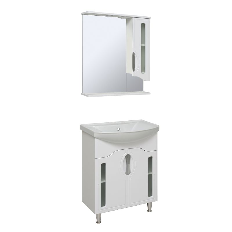 Зеркало со шкафом Runo Толедо 65 R 00000001040 с подсветкой Белое