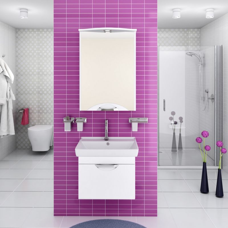 Зеркальный шкаф Runo Ибица 50 R 00000001075 с подсветкой Белый