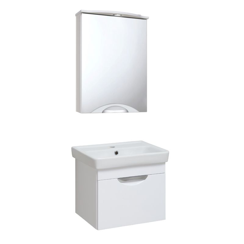 Зеркальный шкаф Runo Ибица 50 R 00000001075 с подсветкой Белый