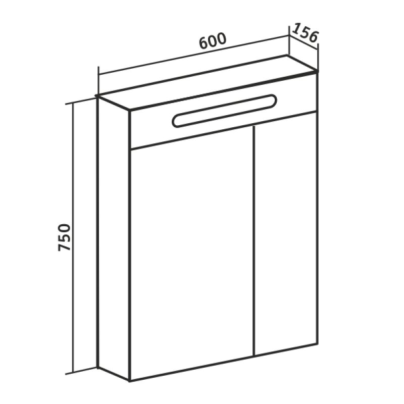 Зеркальный шкаф Runo Парма 60 00000001147 с подсветкой Белый
