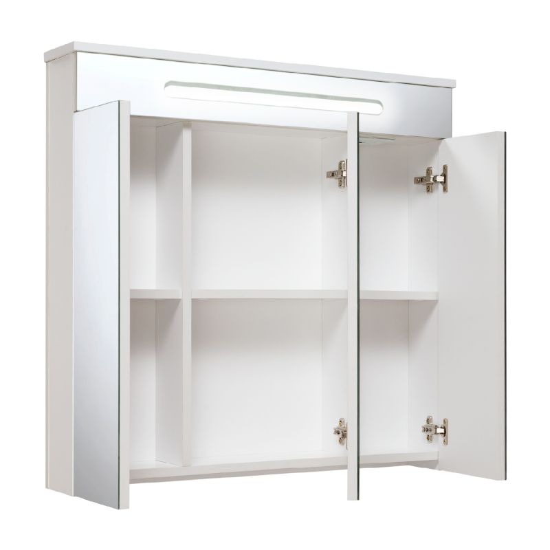 Зеркальный шкаф Runo Парма 75 00000001148 с подсветкой Белый