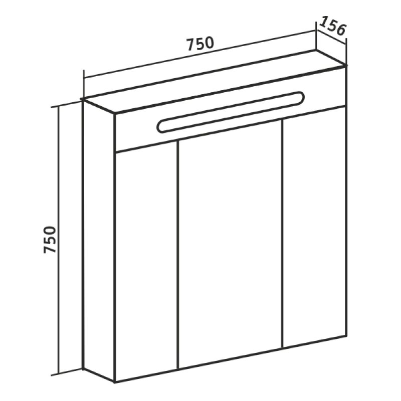 Зеркальный шкаф Runo Парма 75 00000001148 с подсветкой Белый