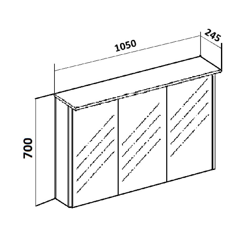 Зеркальный шкаф Runo Лира 105 00-00000254 с подсветкой Белый