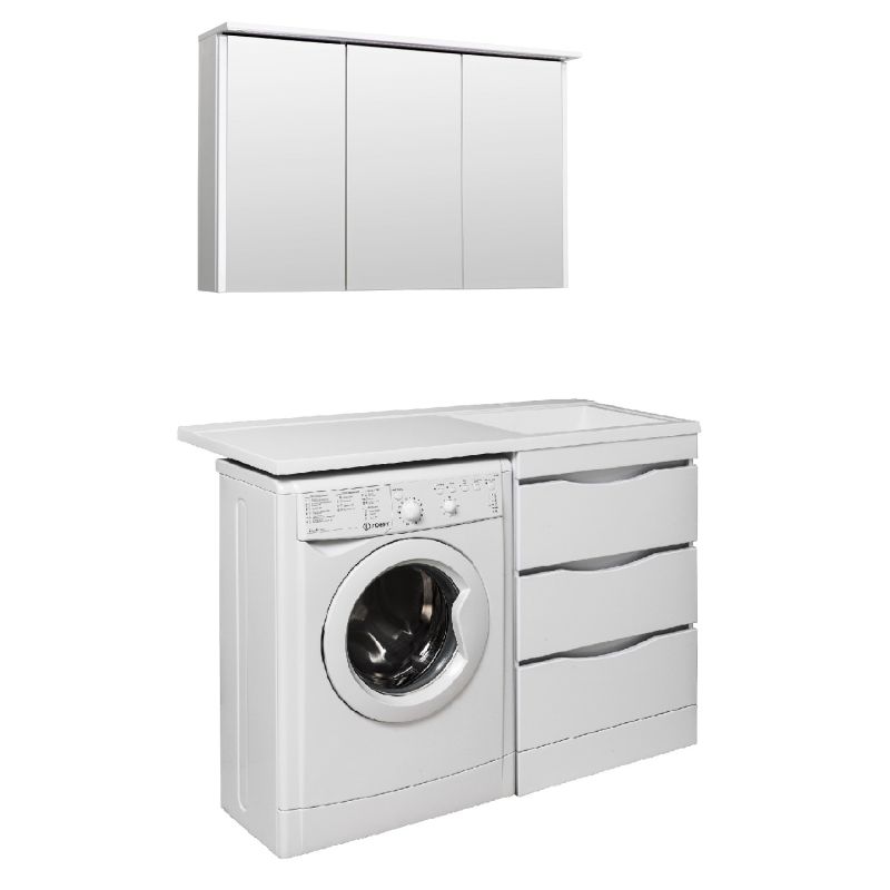 Зеркальный шкаф Runo Лира 105 00-00000254 с подсветкой Белый